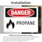 Signmission Propane Danger Sign, Vinyl Decal, 10in W x 7in L, 2PK OS-2PACK-DS-D-710-L-1537 - alternate 5